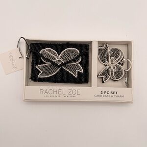 Rachel Zoe Beaded Bow Card Holder Keychain 2PC Set NWT